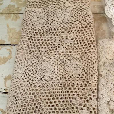 Doilies and Small Crochet Tablecloth.