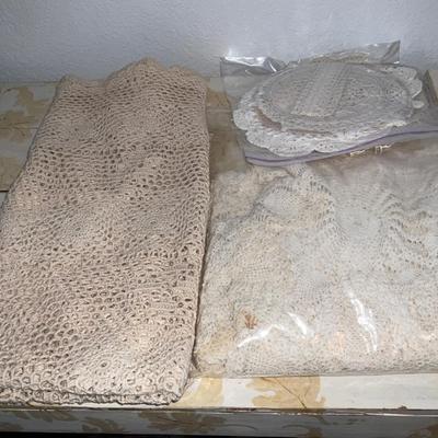 Doilies and Small Crochet Tablecloth.