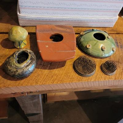 Collection of Signed Ceramic Ikebana Vases (1G-CE)