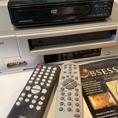 Toshiba VHS And Magnavox DVD Player with Remotes
