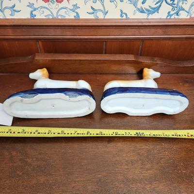 Pair Greyhounds Whippets Figurines