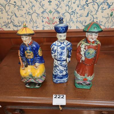 Vintage set of 3 Chinese Porcelain Figures 11