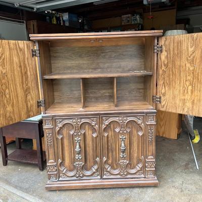 Large Vintage Barwick Furniture Midcentury Tall Boy Armoire Cabinet