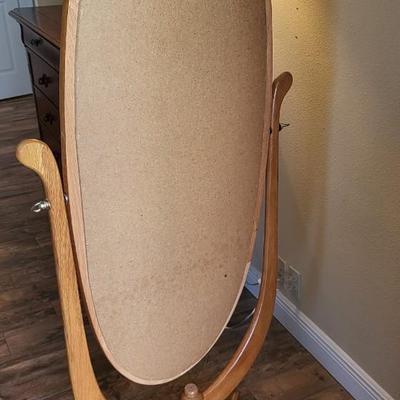 Oval Cheval Mirror with Pedestal Base