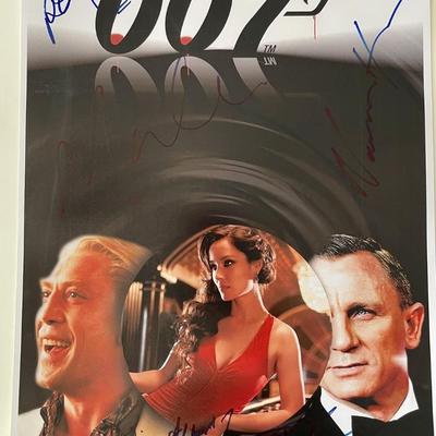 Skyfall cast signed movie poster