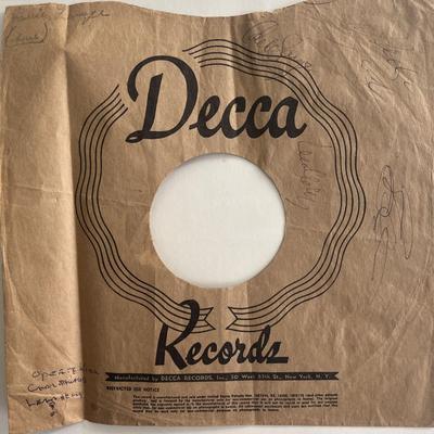 Leadbelly signed Decca record sleeve