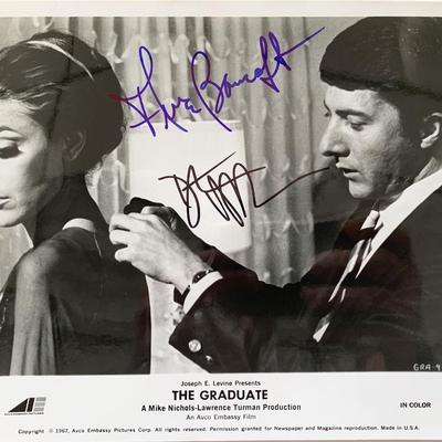 The Graduate 1967 Anne Bancroft and Dustin Hoffman signed movie photo