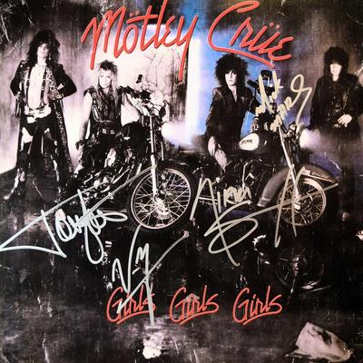 Motley Crue signed Girls, Girls, Girls album