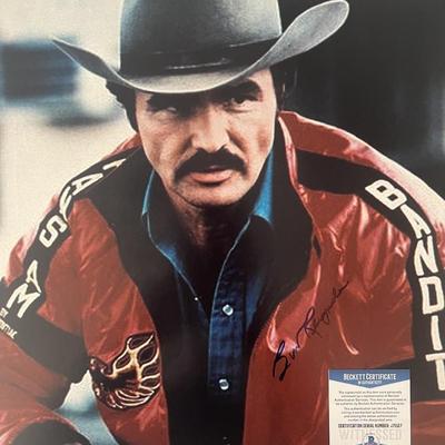 Smokey And The Bandit Burt Reynolds signed photo. Beckett authenticated.