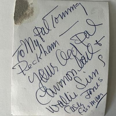 Casey Jones signed note
