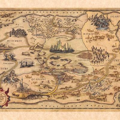 The Wizard of Oz Glenda Map Prop Print