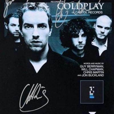 Coldplay signed sheet music