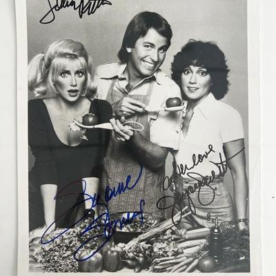 Three's Company cast signed photo 
