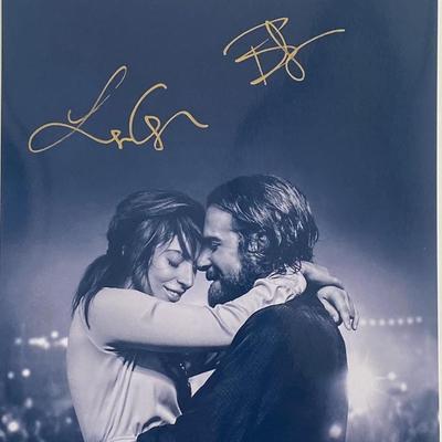 A Star Is Born Lady Gaga and Bradley Cooper signed movie photo