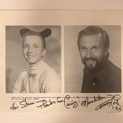 Mousketeer Tommy Cole signed photo