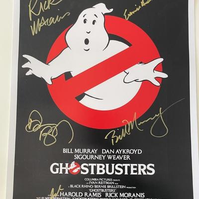 Ghostbusters cast signed mini poster