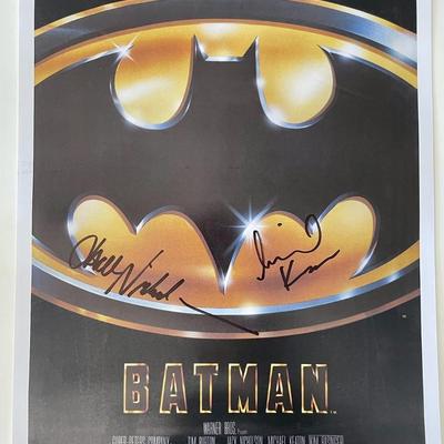 Batman Jack Nicholson and Michael Keaton signed mini poster
