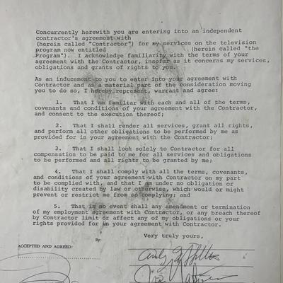 Andy Griffith Show cast signed contract