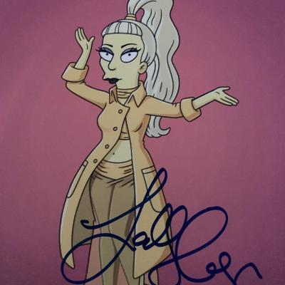 The Simpsons Lady Gaga signed photo