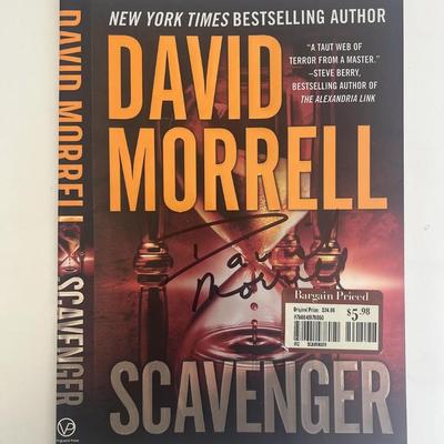 Scavenger David Morrell signed book jacket