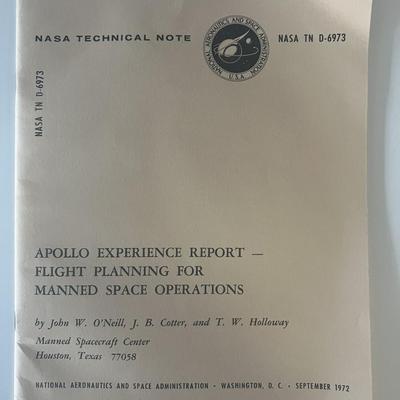  NASA Apollo Mission Experience Report Flight Planning Manned Operations