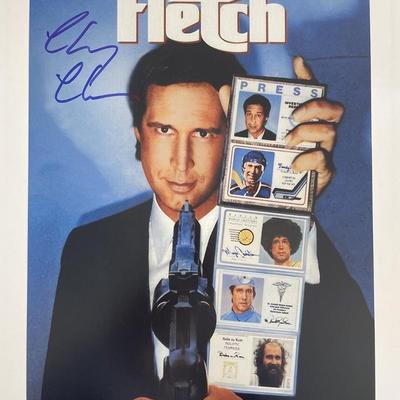 Fletch Chevy Chase signed mini poster - Beckett authenticated