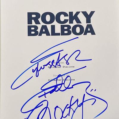 Rocky Balboa Sylvester Stallone signed script cover photo