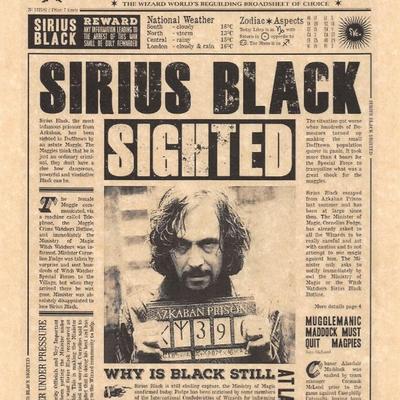 Harry Potter Daily Prophet Sirius Black Flyer print