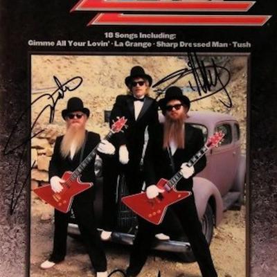 ZZ Top signed music book