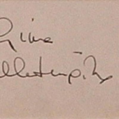 Gina Lollobrigida signature slip 