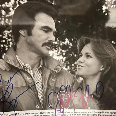 Hooper Burt Reynolds and Sally Field signed movie photo 