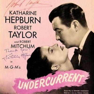 Katharine Hepburn and Robert Taylor signed sheet music