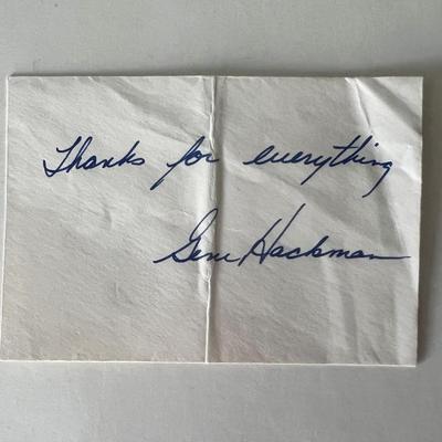 Gene Hackman signed note