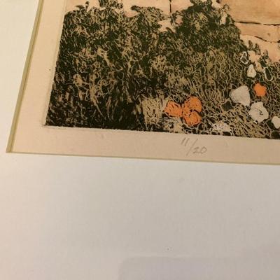 Tony Rosati Etching Signed Limited Rare Colored 33â€w x 27â€h