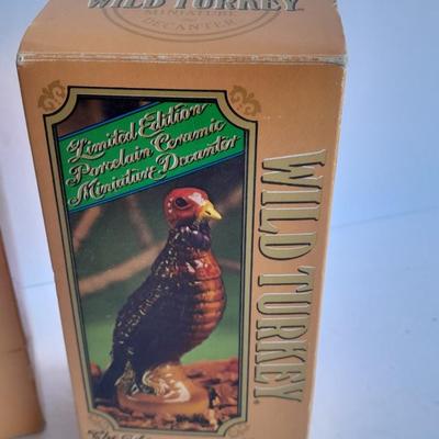 Three Miniature Wild Turkey Burbon whisky Decanters in Boxes
