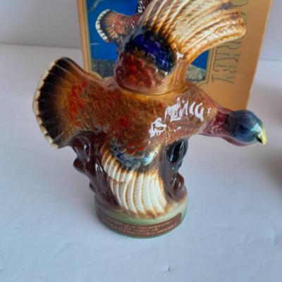 Three Miniature Wild Turkey Burbon whisky Decanters in Boxes