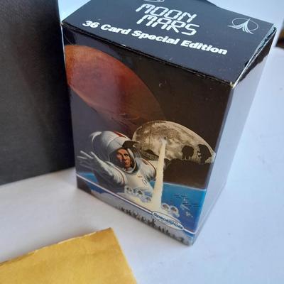 JPL Return to Mar's Hot Wheels Action pack, Books on Space, Trading cards, and Geological maps of the Descartes Region of the moon