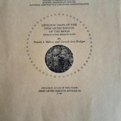 JPL Return to Mar's Hot Wheels Action pack, Books on Space, Trading cards, and Geological maps of the Descartes Region of the moon