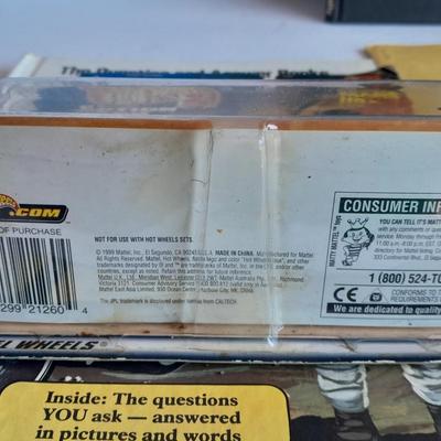 JPL Return to Mar's Hot Wheels Action pack, Books on Space, Trading cards, and Geological maps of the Descartes Region of the moon