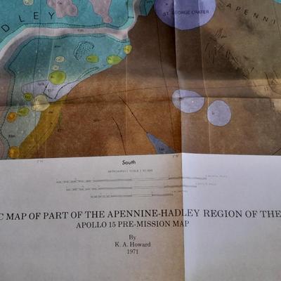 AUTOGRAPHED BUZZ ALDRIN book, Picture with Moon and Mars trading cards, and Geological Maps of the Moon