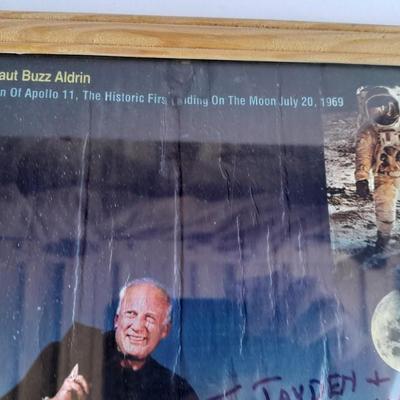 AUTOGRAPHED BUZZ ALDRIN book, Picture with Moon and Mars trading cards, and Geological Maps of the Moon
