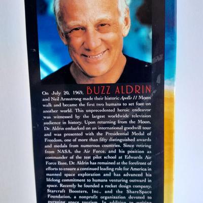 AUTOGRAPHED BUZZ ALDRIN book, Picture with Moon and Mars trading cards, and Geological Maps of the Moon