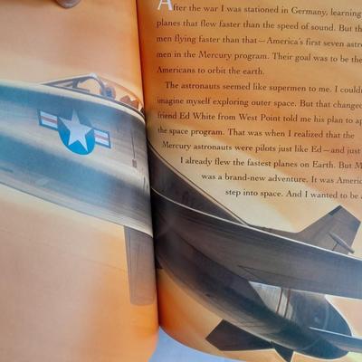 AUTOGRAPHED BUZZ ALDRIN book, Picture with Moon and Mars trading cards, and Geological Maps of the Moon
