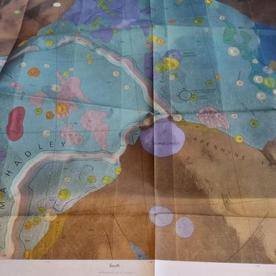 AUTOGRAPHED BUZZ ALDRIN book, Picture with Moon and Mars trading cards, and Geological Maps of the Moon