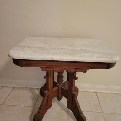 Antique Eastlake Marble Top Table