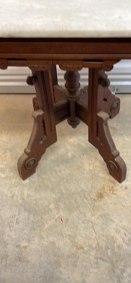 Antique Eastlake Marble Top Table