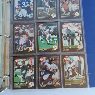 Football Trading cards, 3 ring binder with over 20 pages and Premier edition star cards Playing cards