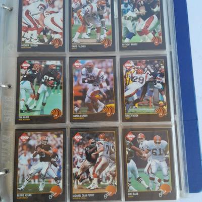 Football Trading cards, 3 ring binder with over 20 pages and Premier edition star cards Playing cards