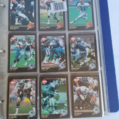 Football Trading cards, 3 ring binder with over 20 pages and Premier edition star cards Playing cards