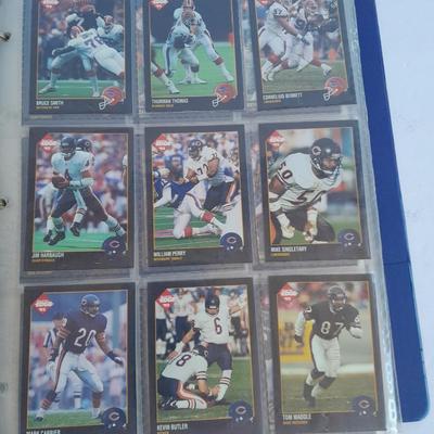 Football Trading cards, 3 ring binder with over 20 pages and Premier edition star cards Playing cards